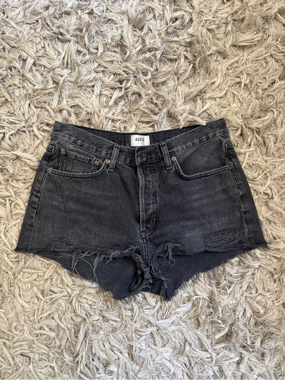 AGOLDE Black High-Rise Parker shorts sz 28